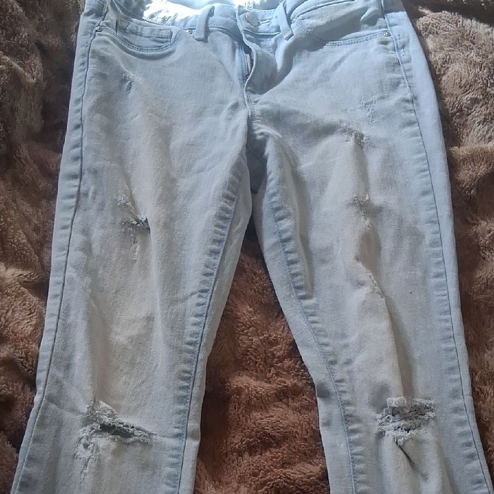 Jessica Simpson Light Blue Ripped Skinny Jeans